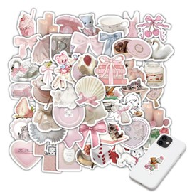 AzureRay Y2K Sticker Set, Aesthetic Stickers Pink Bow, Cute Stickers Aesthetic for Water Bottle, Laptop, Diary, Children, Adults, Pack of 120