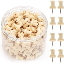 Wood Push pins 200 Pcs Thumb Tacks for Wall hangings corkboard Office or Home