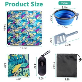 BNOSDM Travel Litter Box for Cats Portable Litter Boxes Kit Foldable Litterbox with Scoop Bowl Waterproof & Non-Stick for Car, Hotels, Outings, Temporary Stays