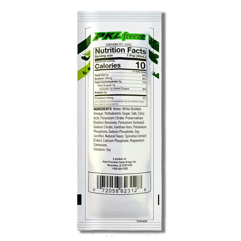 PKLfreeze Dill Pickle Flavored Freeze Pop, 1.5 Oz Packet, (32