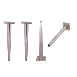 ECLV 4PCS Steel Mid-Century Modern Table Legs, Brush Nickel Finish, 10'' (4 x Sofa Legs)