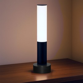 Guvuon Small Bedside Table Lamp Minimalist Bedside Lamp - Dimmable Small Table Lamp Modern Black Nightstand Light for Bedroom, Office, Living Room