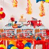 Fire Truck Tablecloth, 3 Pcs Firefighter Party Tablecloth Set -