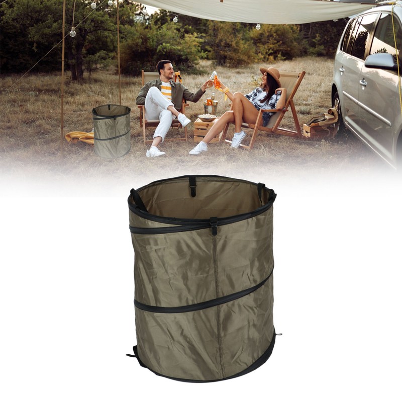 Collapsible Trash Can Waterproof Oxford Cloth Portable Camping Trash Can