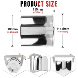 Rhinotuning 4PCS 4.25" 108mm Push Through Center Caps Wheel Hub Caps for Truck Trailer Wheel Rim, 4.25" Hub, 4.27" Tall Hubcap Trailer/Truck Rims Center Bore,Sliver