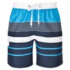 Mareno® Men's Swimming Trunks, Black Check - Striped Blue, size:
