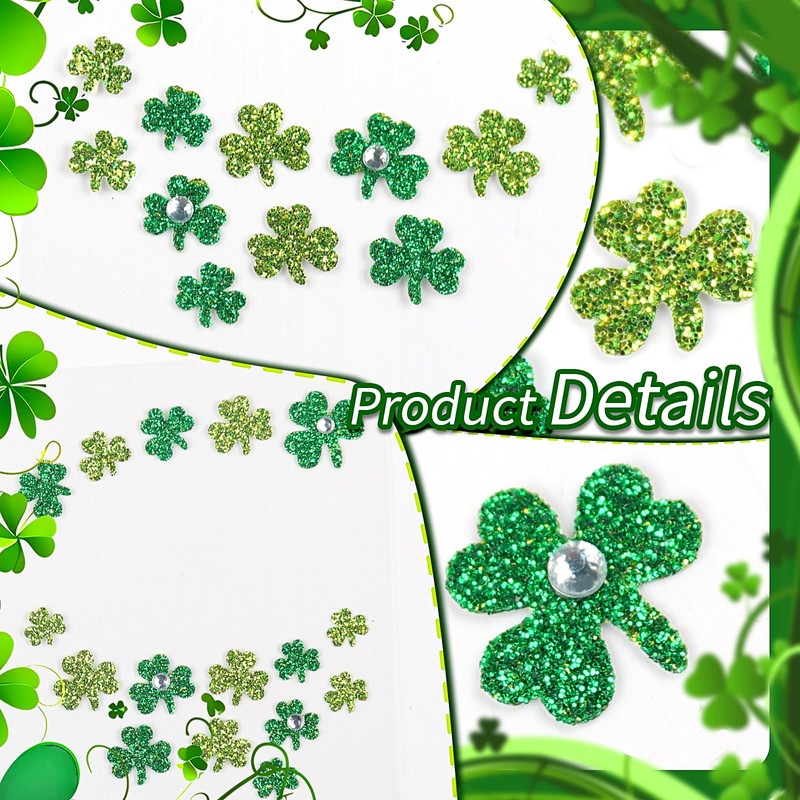Doneace Shamrock Glitter Face Tattoo Jewelry St. Patrick's Day Celebration