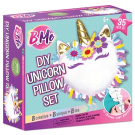 DIY Unicorn Pillow Kit for Girls - No Sew Unicorn Pillow - Make Your Own Pillow Set for Kids - Arts and Crafts Unicorn Gift for Girls - DIY Knot-a-Pillow for Girls - Ages 6+