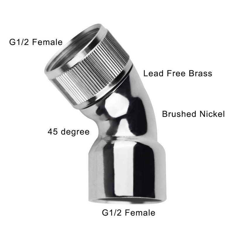 KWODE Shower Elbow Adapter for Shower Head 45°Female to Female