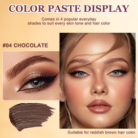 Brow-Fection Angled Brush & Dip, Liquid Eyebrow Brush, Long Lasting Waterproof Smudge Proof Liquid Eyebrow Pen, Hair-Like Strokes Brow Pencil, Creates Natural Looking Brows Effortlessly (#04Chocolate)