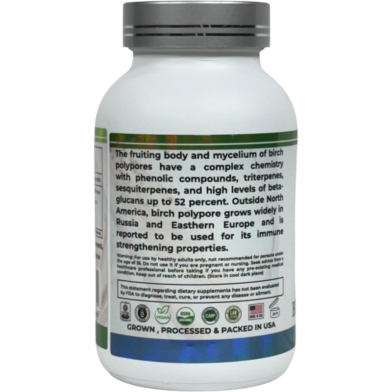 Birch Polypore Supplement (1000mg) - 120 Capsules