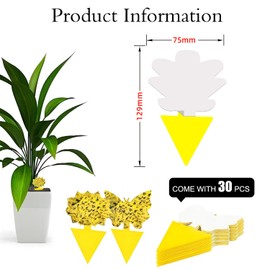 Fruit Fly Trap for Indoors Fungus Gnat Killer Indoor Sticky Traps for Mosquito and Flying Insects Yellow Sticky Paper Sheets 30 Pack Succulents