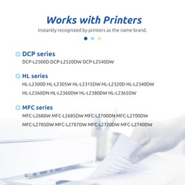 INK E-SALE Compatible Toner Cartridge Replacement for Brother TN660 TN630 use for MFC-L2700DW HL-L2340DW HL-L2300D HL-L2380DW DCP-L2540DW DCP-L2520DW MFC-L2740DW MFC-L2720DW (2 Pack Black, Design V3)