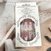 Pink French Tip Press on Nails Long Square Artificial False
