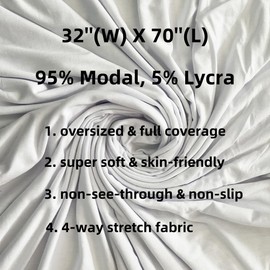 Lina & Lily Non-see-through Premium Jersey Modal Hijab Head Scarf Shawl Wrap for Muslim Women (White)