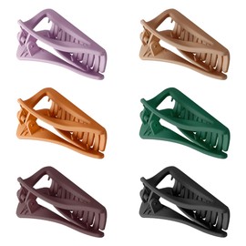 GLADFRESIT Shark Clip Hairpin Korean Temperament Triangle Hair Claw Clip Haute Feeling Back of The Head Plate Hair Scratch For Women's Medium-Length Hair (6 Packs/Set)