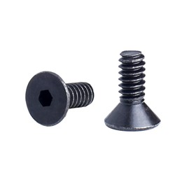 YOUFEN #6-32 X 3/8" Flat Head Socket Cap Screws 10.9 Grade Carbon Steel Hex Socket Countersunk Screw Bolts, Fully Threaded, Black Oxide, 25 Pcs