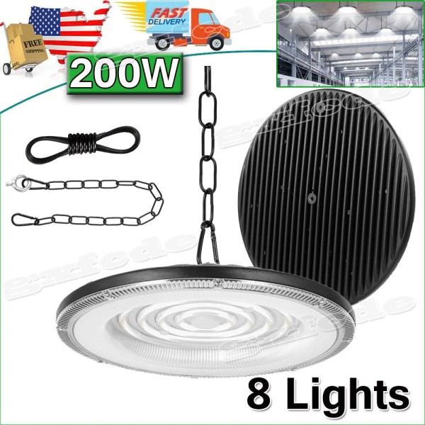 Cutever 8 Pack 200W UFO Led High Bay Light Commercial