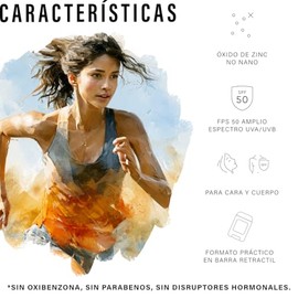 Ulmar Protector Solar Mineral en Barra FPS50 UVA + UVB Alta Resistencia y Larga Duración 50gr