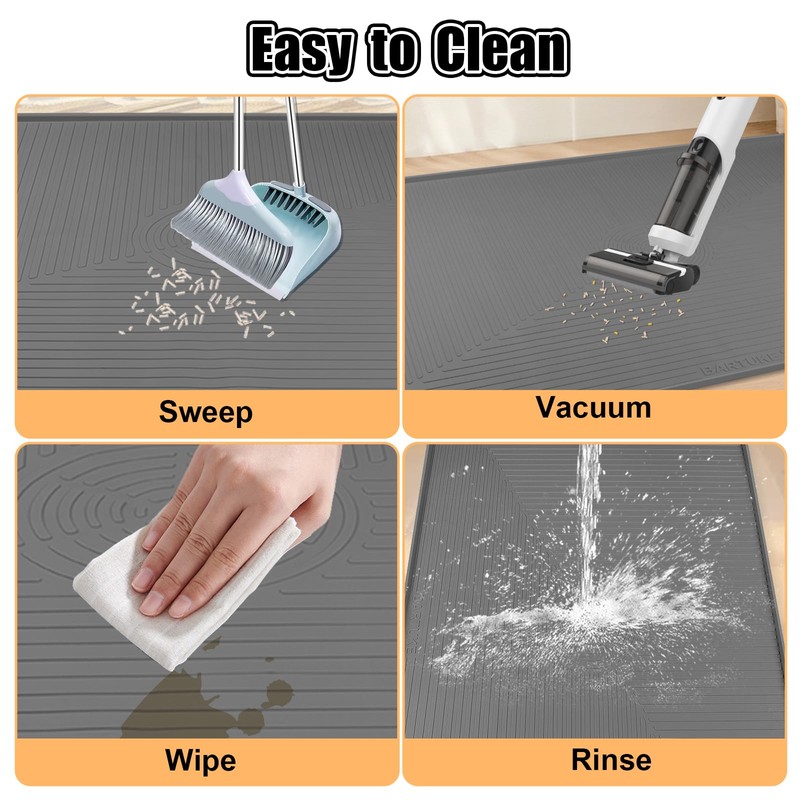 Silicone Cat Litter Mat 50" x 36" Cat Mat for