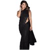 TRENDMALLS Women's Georgette Sequence Embroidery work Saree with Unstitched Blouse Piece (K1014-Black)