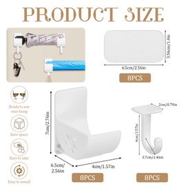 KYYGKY 8 Stück Müllsack Organisator Wand Selbstklebender Wandmontierter Müllbeutelhalter Schranktür Einstellbare Länge Müllbeutelspender Wandmontierte Aufbewahrungsbox für Schränke Badezimmer