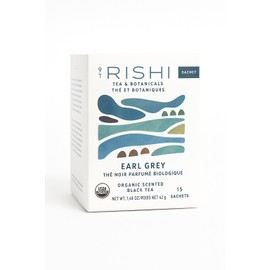 Rishi Classic Earl Grey Black Tea – Bold & Citrusy, 15 Biodegradable Sachets (37g)