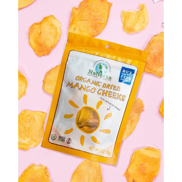 NATIERRA Organic Dried Mango Cheeks | No Sugar Added | Non-GMO & Vegan | 8 Ounce (Pack of 6)