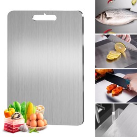 Titanium Cutting Board, Cutting Boards For Kitchen, Double-Sided Food-Grade Titanium Cutting Board For Cutting Fruits, Meats and Vegetables (11.41x7.87in)