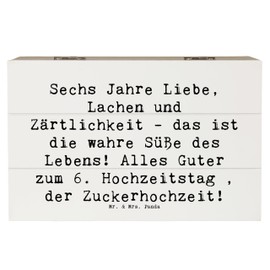 Mr. & Mrs. Panda 19 x 12 cm Wooden Box Saying 6th Wedding Anniversary Sugar Wedding Gift Wedding Anniversary Gift Box Keepsake Box