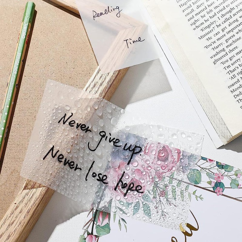 XINGHECHENGWEI Transparent Sticky Notes, Writable Tabs, Sticky Notes, Films, Waterproof,