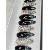 nailed by Rachel Black silver bling stiletto press on nails