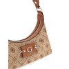 GUESS Neda Top Zip Shoulder Bag Latte Logo