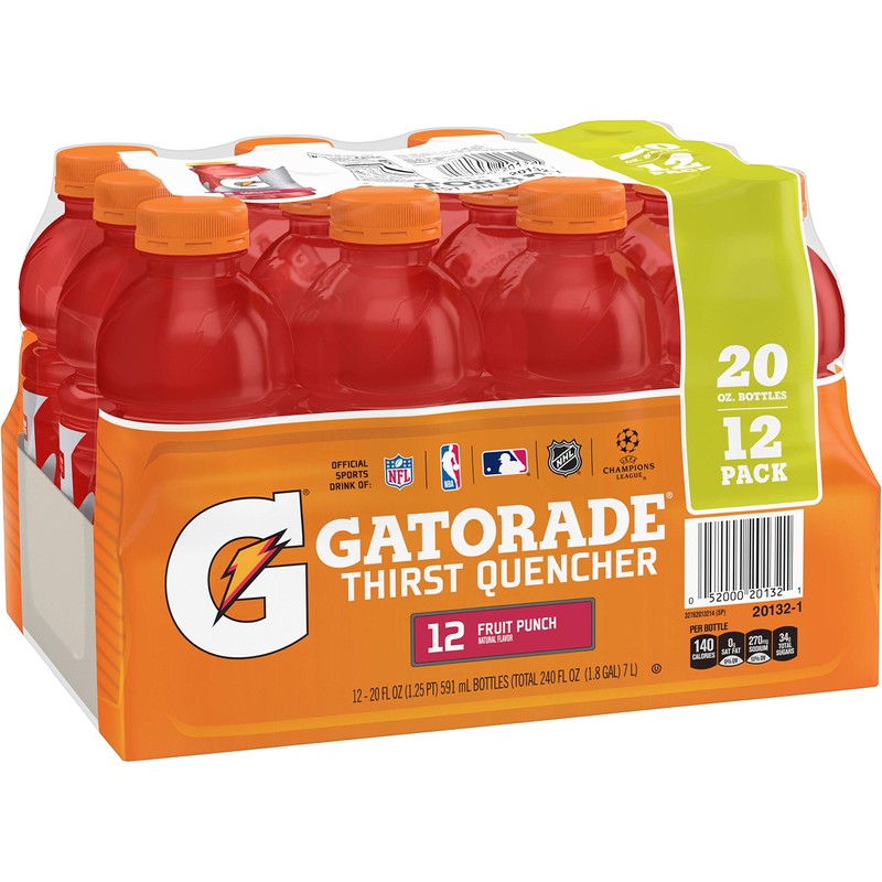 Gatorade Thirst Quencher, Fruit Punch, 20 Ounce Bottles (Pack of