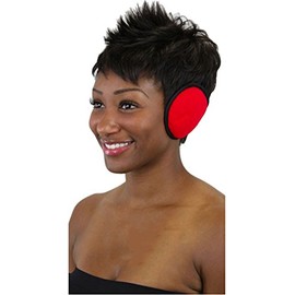 ToBeInStyle Women’s Unisex Compact Foldable Fleece Earmuff - Single: Red