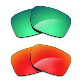 Alphax 2 Pair Polarized Replacement Lenses for Oakley Holbrook OO9102 Sunglasses- Red+Green