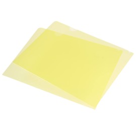 PATIKIL L Type Folders 24 Pack A4 Plastic File Project Pockets Clear Paper Document Jacket Sleeve for Office, Yellow
