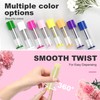 Lip Balm Container Tubes, 5.5ml, Clear with Colorful Caps, 50-Pack