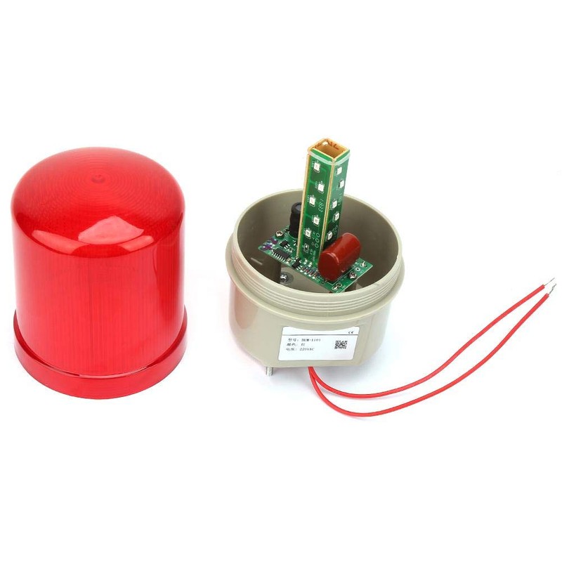 220 VAC Rotating Flashing Light Red LED Warning Light Industrial