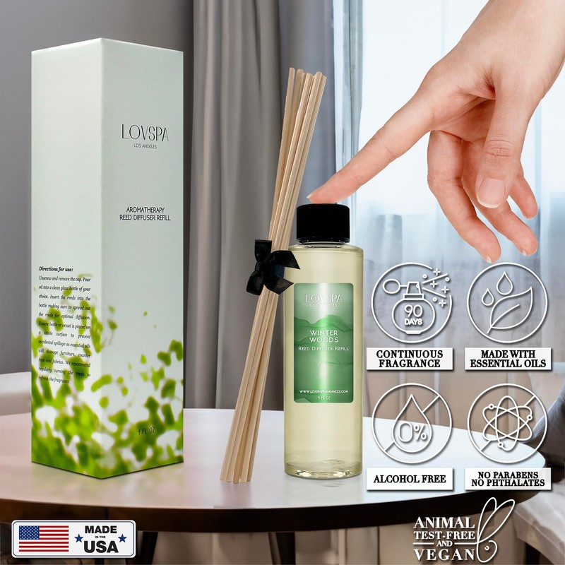 LOVSPA Winter Woods Reed Diffuser Oil Refill with Bamboo Reeds