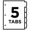 Avery Ultralast Big Tab Plastic Dividers, 5 Tabs, 1 Set,