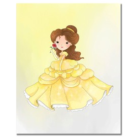 Beauty and The Beast Prints - Set of 6 (8 inches by 10 inches) Original Watercolor Kids Bedroom Nursery Wall Art Decor 8x10 Photos Belle Prince Beast Cogsworth Lumiere Mrs Potts Chip