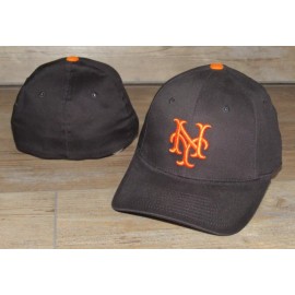 Royal Retros New York Mets Royal Retros Black Flex Fitted hat cap Men's size S/M