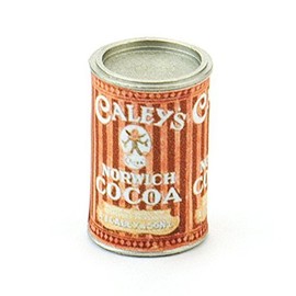 MyTinyWorld 2 x Dolls House Miniature Can Of Caleys Norwich Cocoa Powders