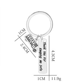 2 pieces driving careful key fob thank you for keeping me safe alloy school bus driver bus driver thank you jewellery men women
