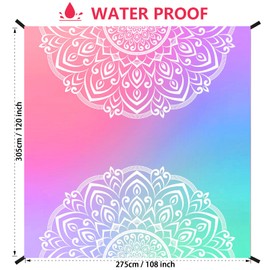 WIWIGO Beach Blanket Waterproof Sandproof Beach Mat 79" X 83" /10'x9'for 2-8 Adults Quick Drying Outdoor Picnic Mat Beach Accessories for Travel, Camping, Hiking