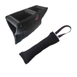 NYDH Durable Dog Bite Wedge+Dog Bite Tug Toy ,Durable Nylon Blending Fabric,Suitable for Diminutive to Medium Dogs,Dog Bite Pillow,k9,Dog Bite Sleeves,Dog Toys, (Black)