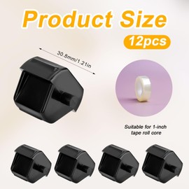 12pcs Tape Dispenser Replacement Core, Plastic Tape Dispenser Roll Insert Black Tape Dispenser Core Tape Dispenser Parts for School Office Home Supplies