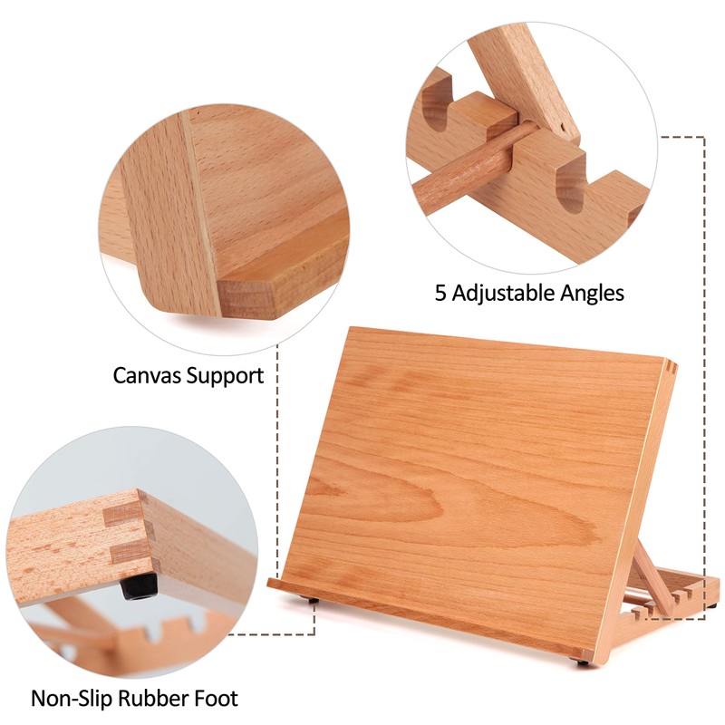 Falling in Art 5-Position Wood Drafting Table Easel Drawing and