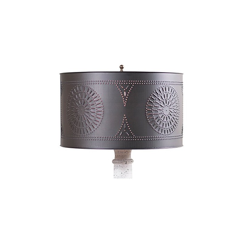 Floor Lamp Drum Shade with Chisel in Kettle Black